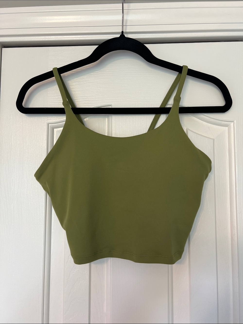 HALARA Olive Green Cropped Padded Tank Top Size M Like New